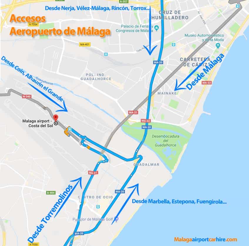Carreteras de acceso al aeropuerto de Málaga