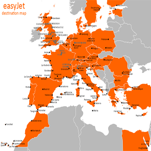 Карта полетов easyjet
