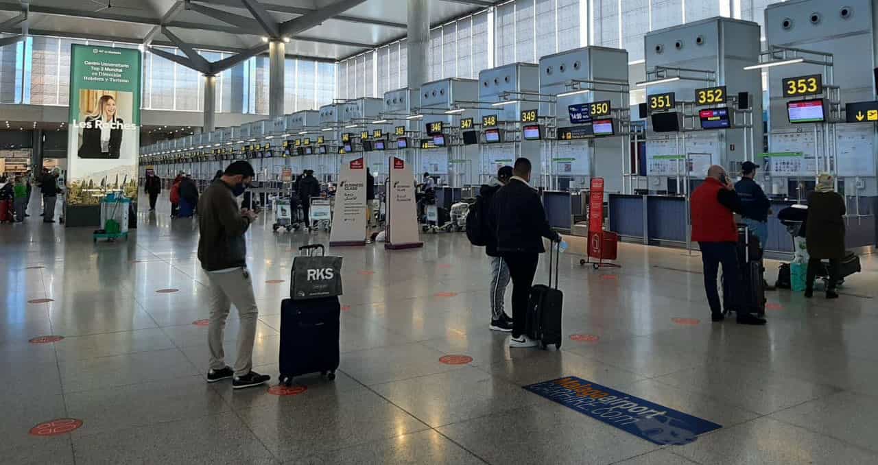 Malaga airport queue