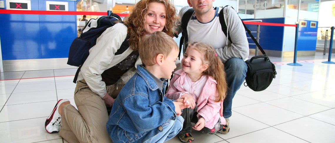 Family at the airport