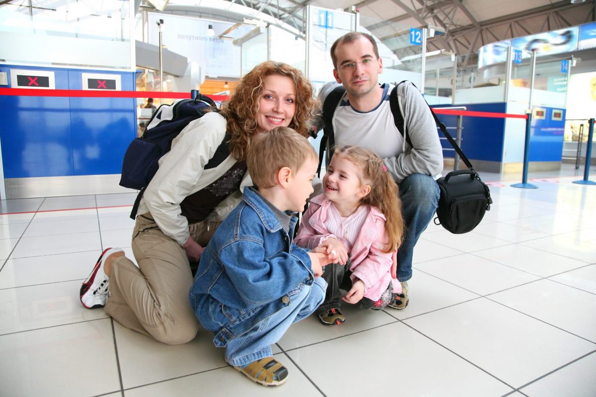 Family at the airport