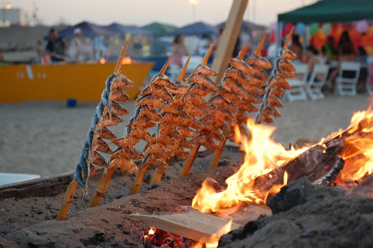 traditional "espetos" in Malaga