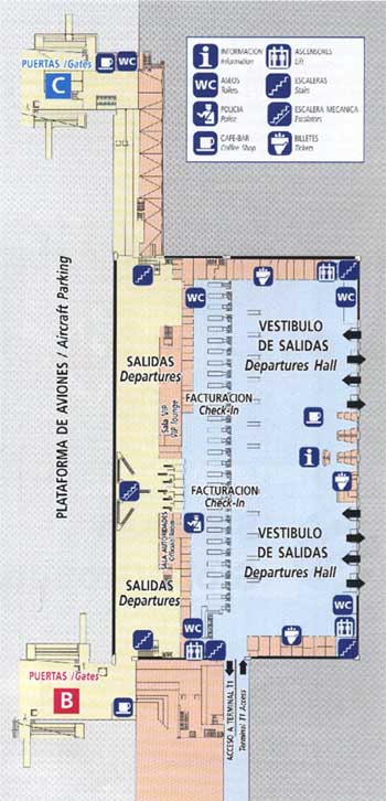 mapa aeropuerto de malaga - salidas 2