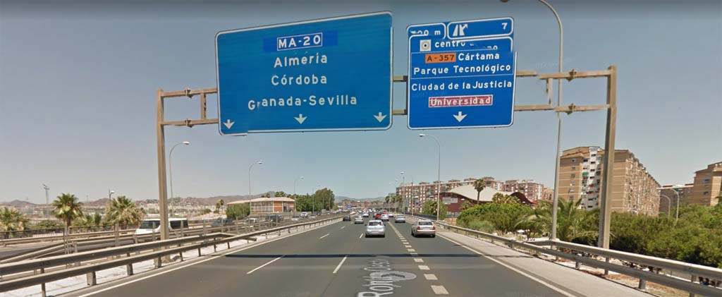 Dirección a tomar para llegar del aeropuerto de Málaga a Nerja