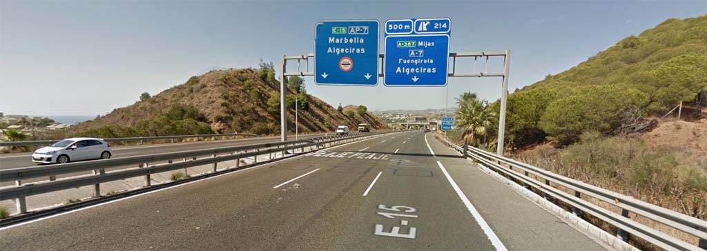 Salida de la autovía a Fuengirola