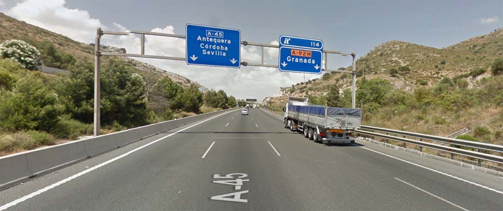 Vom Flughafen Málaga nach Antequera auf der Autobahn